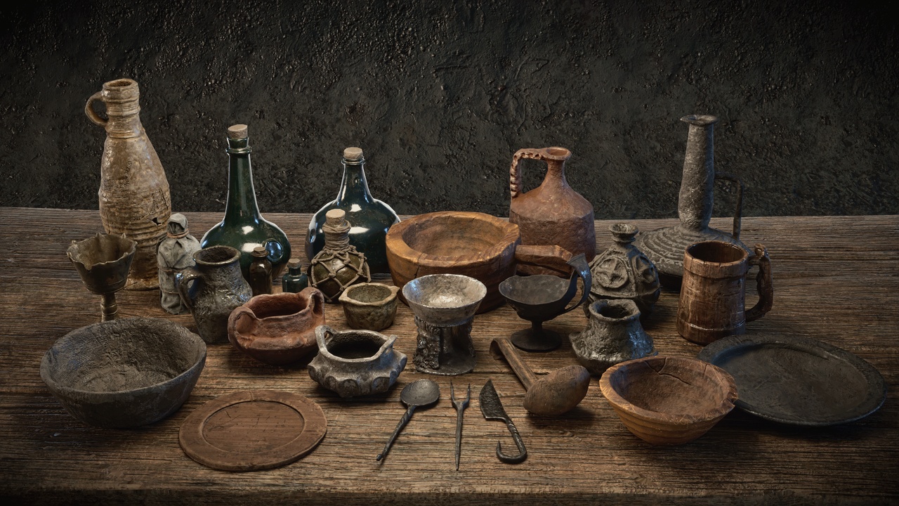 Media 1 for listing Fantasy Medieval Tableware Pack for UE5 VOL 1