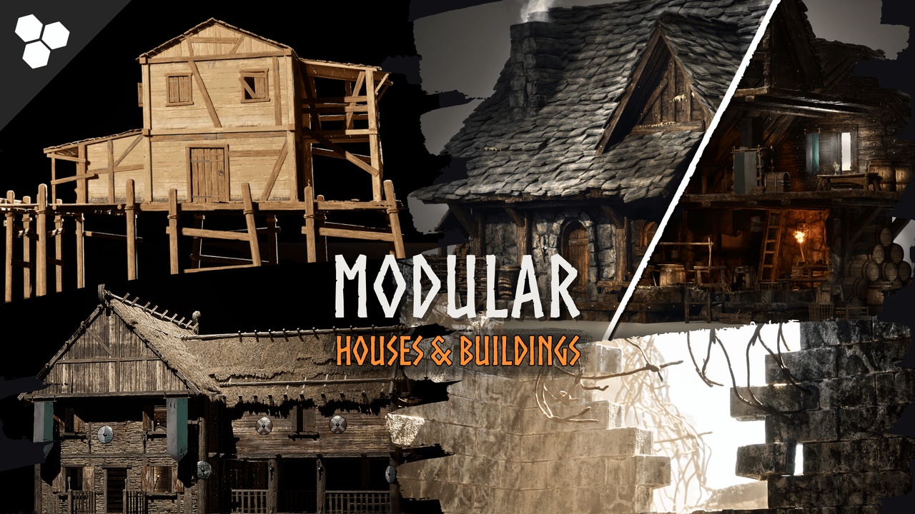 Media 1 for listing Modular Houses Bundle (Modular House, Modular Building, Medieval House, House)