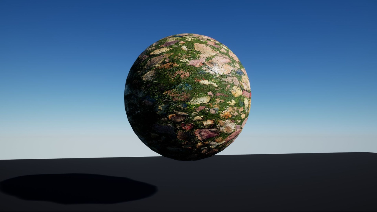 Media 1 for listing Photorealistic Wet Rocky Lawn Grass PBR Ground (8K/4K/2K)