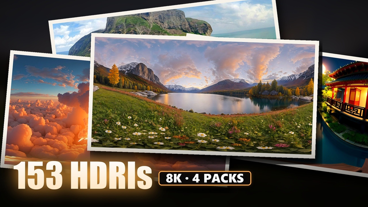 Media 1 for listing Nature Escapes 8K HDRI Bundle - 153 Skyboxes: Ocean, Meadow, Garden & Clouds