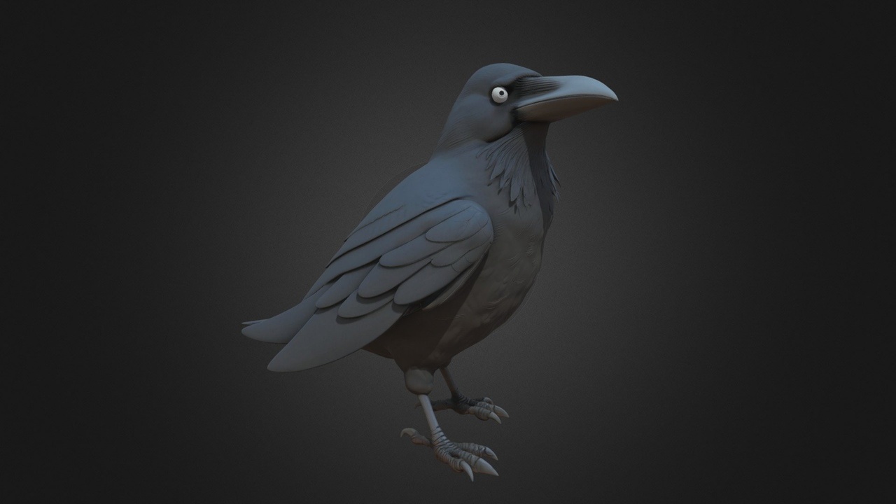 Media 1 for listing Raven White Eyes Standing