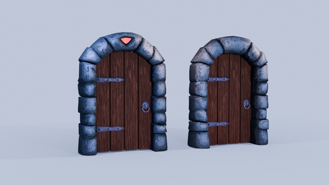 Media 1 for listing Stylized Medieval Stone Arch Doors 2 Variants