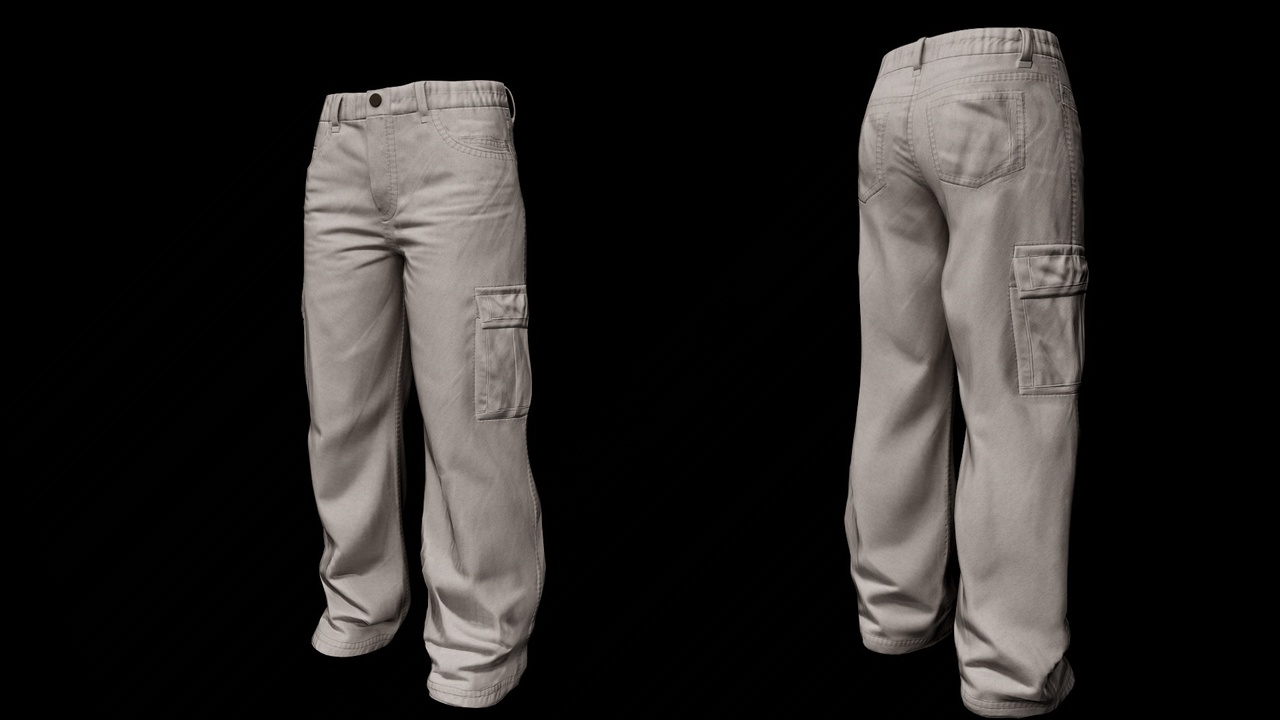 Media 1 for listing Realistic Unisex Cargo Pants - Metahuman Compatible