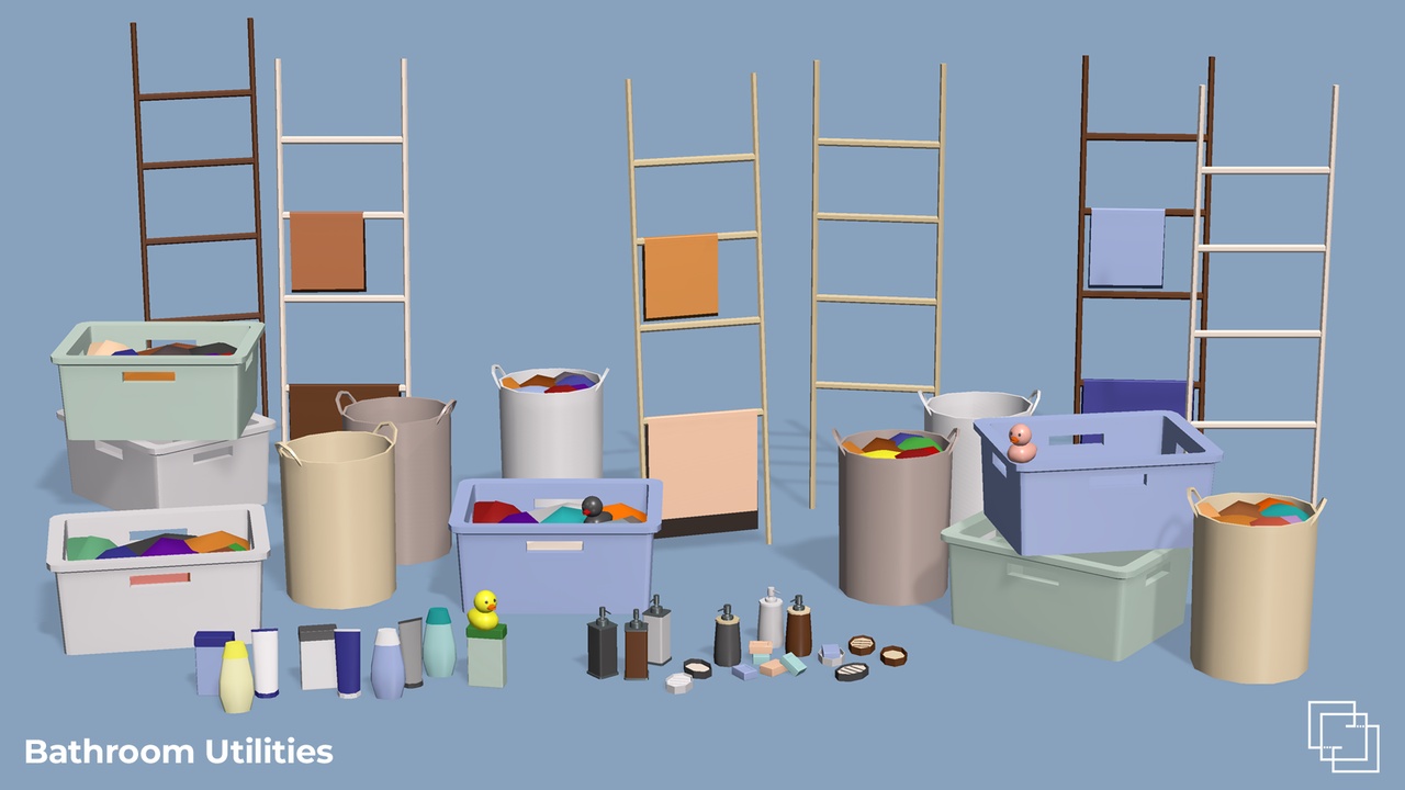 Multimedia 1 dla listy Bathroom - Low Poly House Items