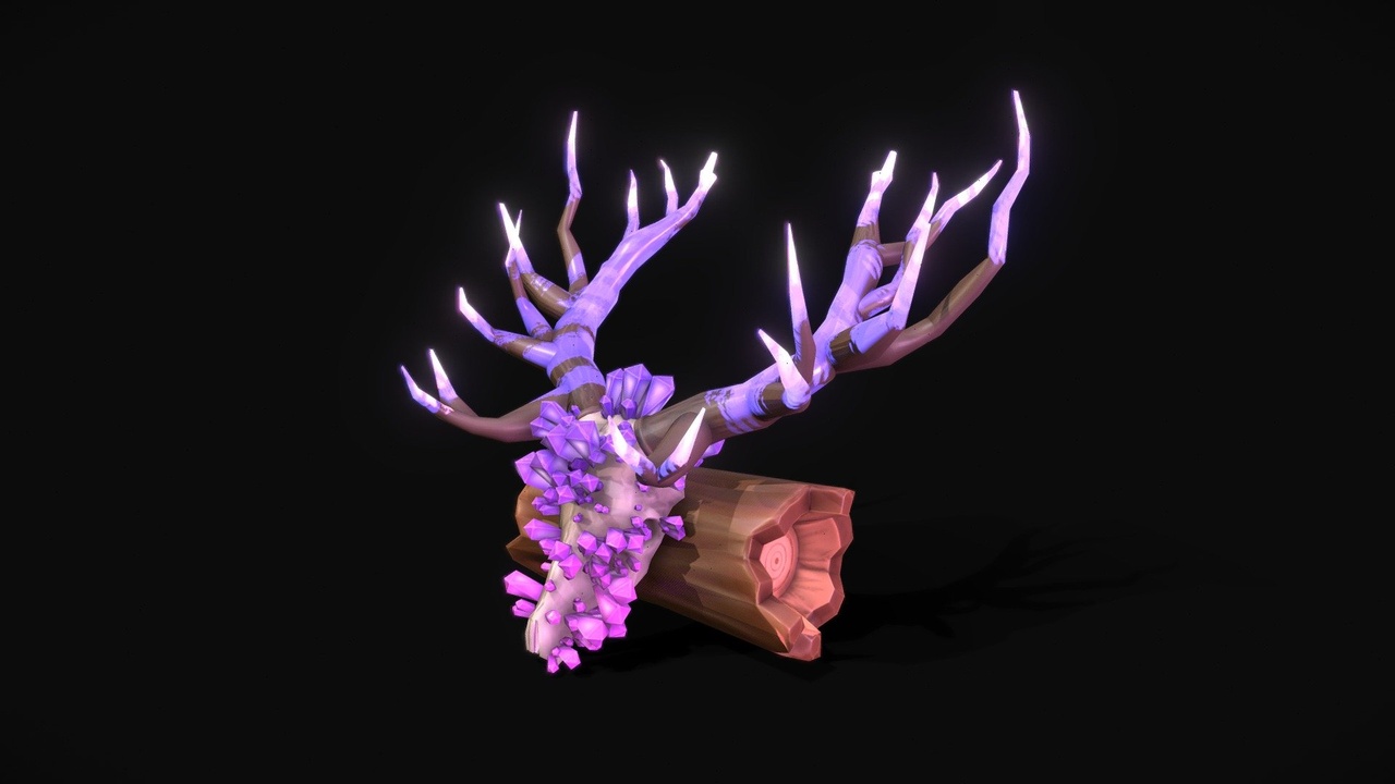 Media 1 for listing Stylized Magical Deer Skull