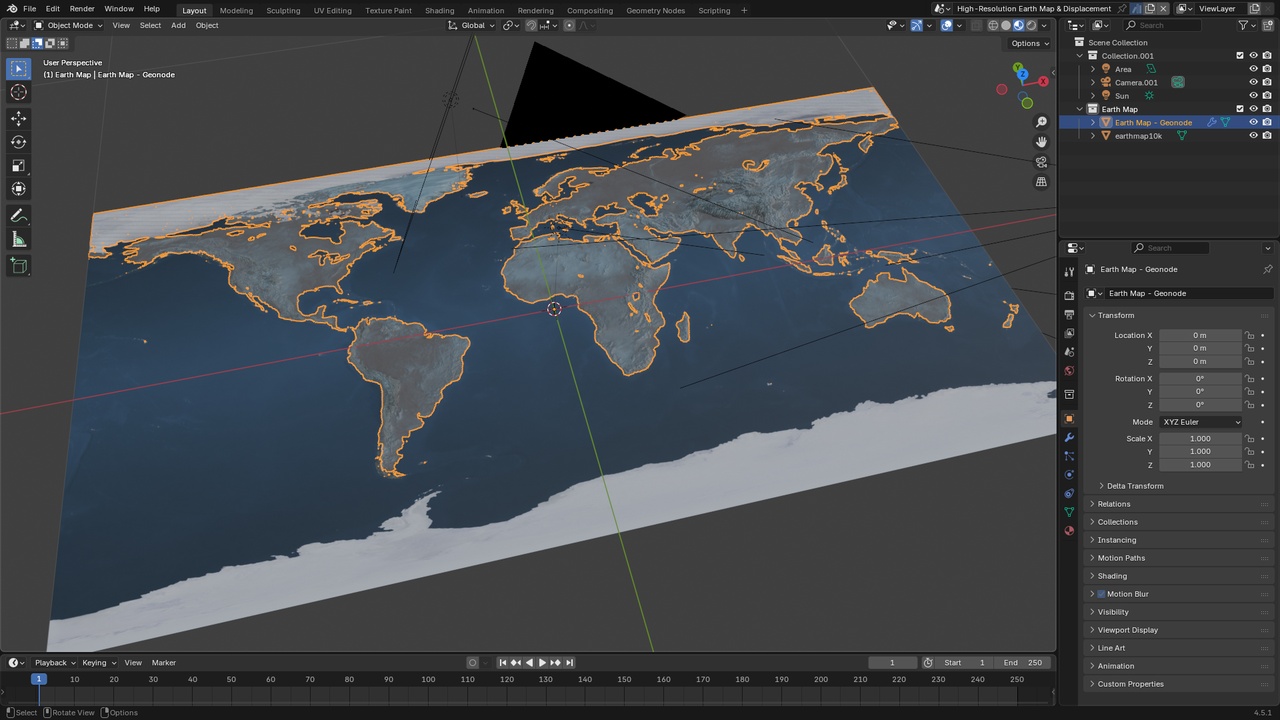 High-Resolution 3D Earth Map - Geometry Node | Fab