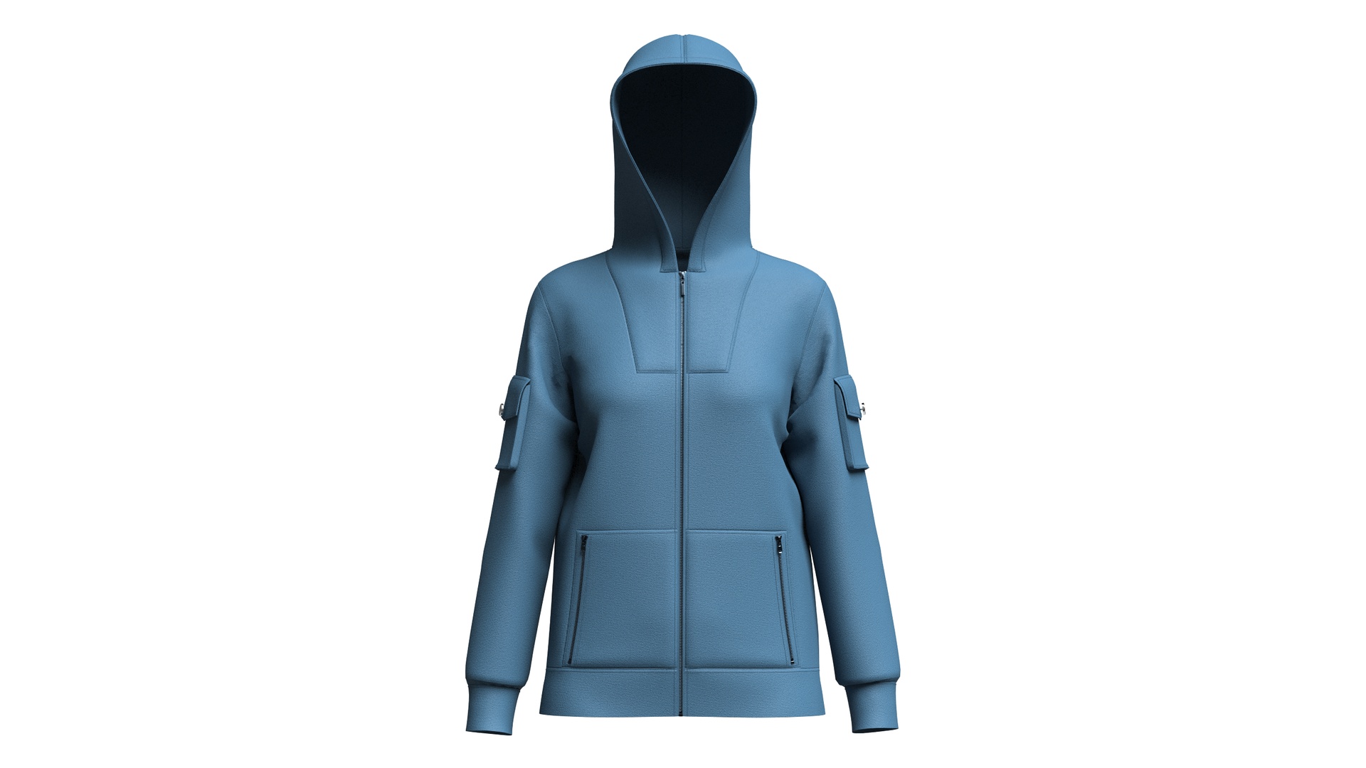 Media 1 for listing Girls Zip - Up Hooded Jacket With Zip Pocket | High Poly