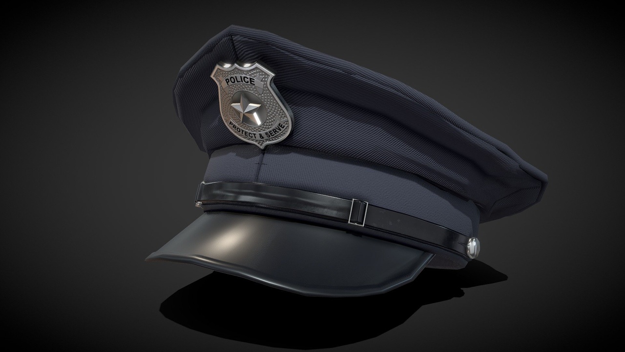 Media 1 for listing Police Officer Cap / Hat - low poly