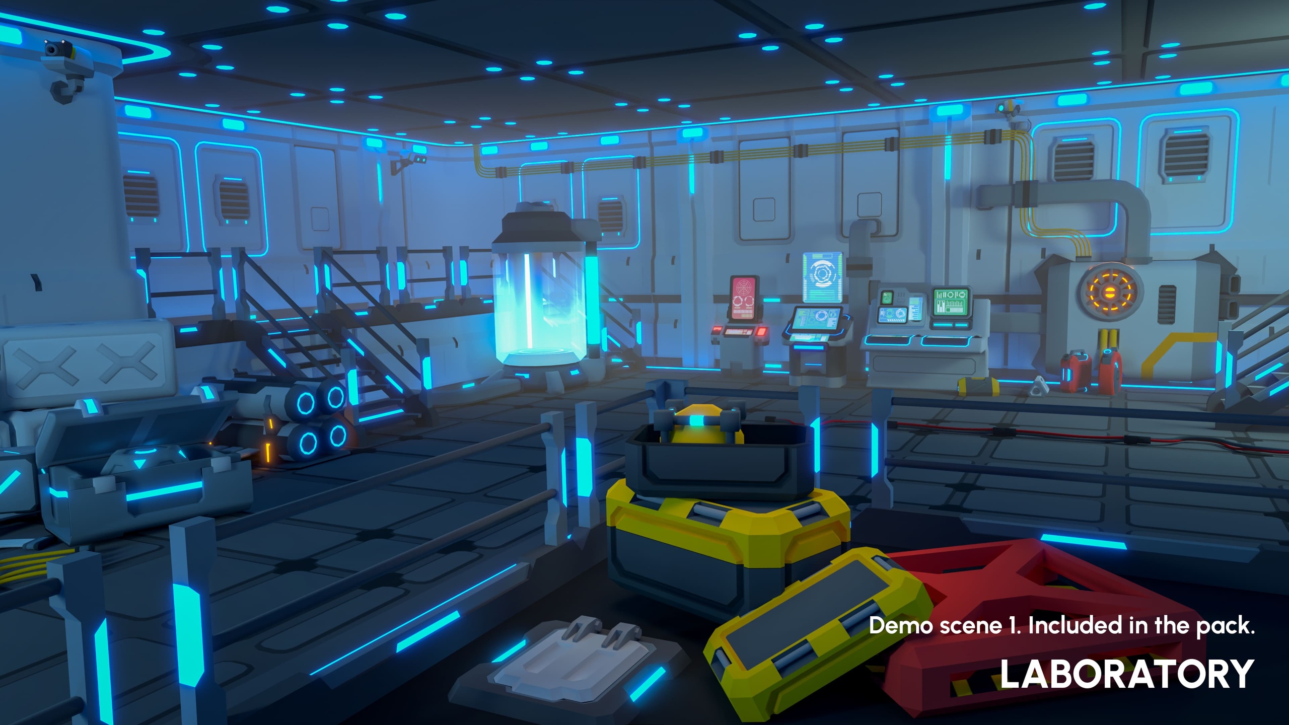 Media 1 for listing Sci-Fi Props - Low Poly 3D Models Pack