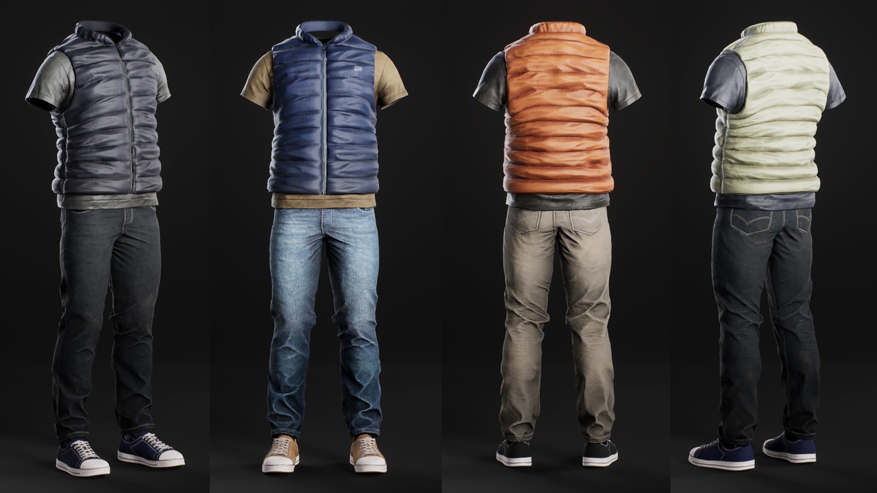 Media 1 for listing Casual Vest BlowUP Outfit - Metahuman