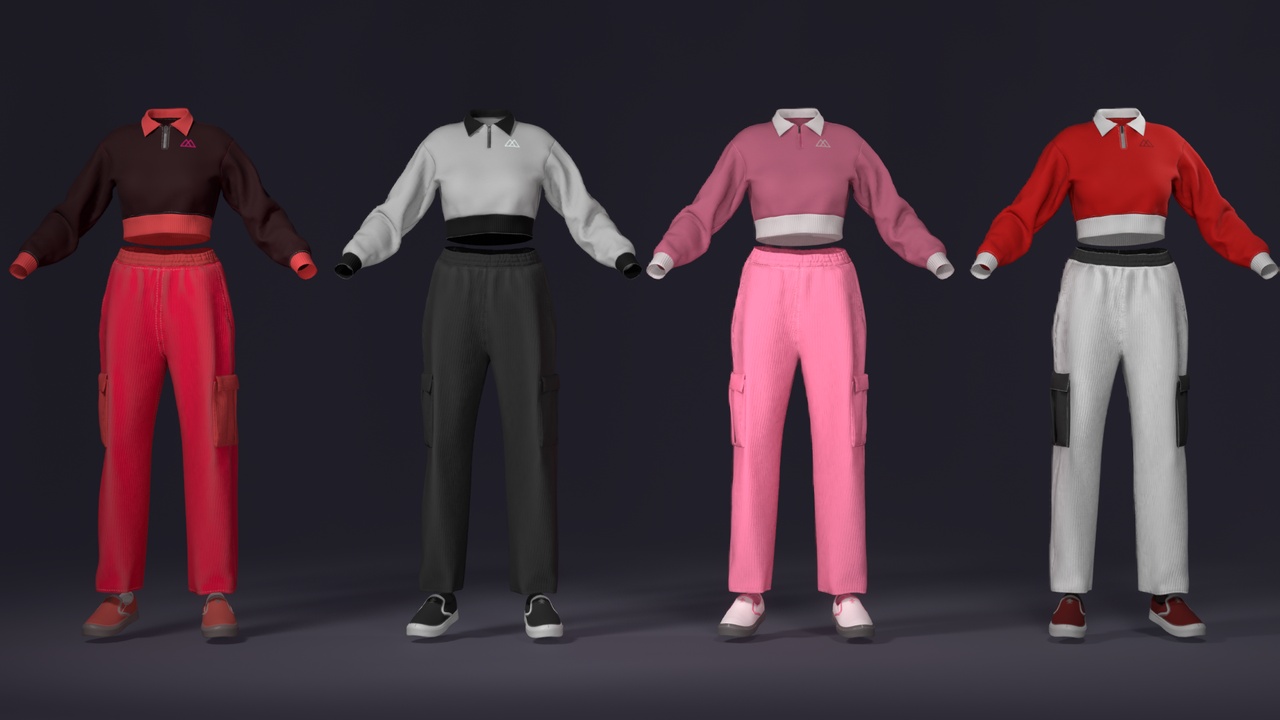 Media 1 for listing MetaOutfits – Street Wear – K-Style Loose Fit Female Outfit