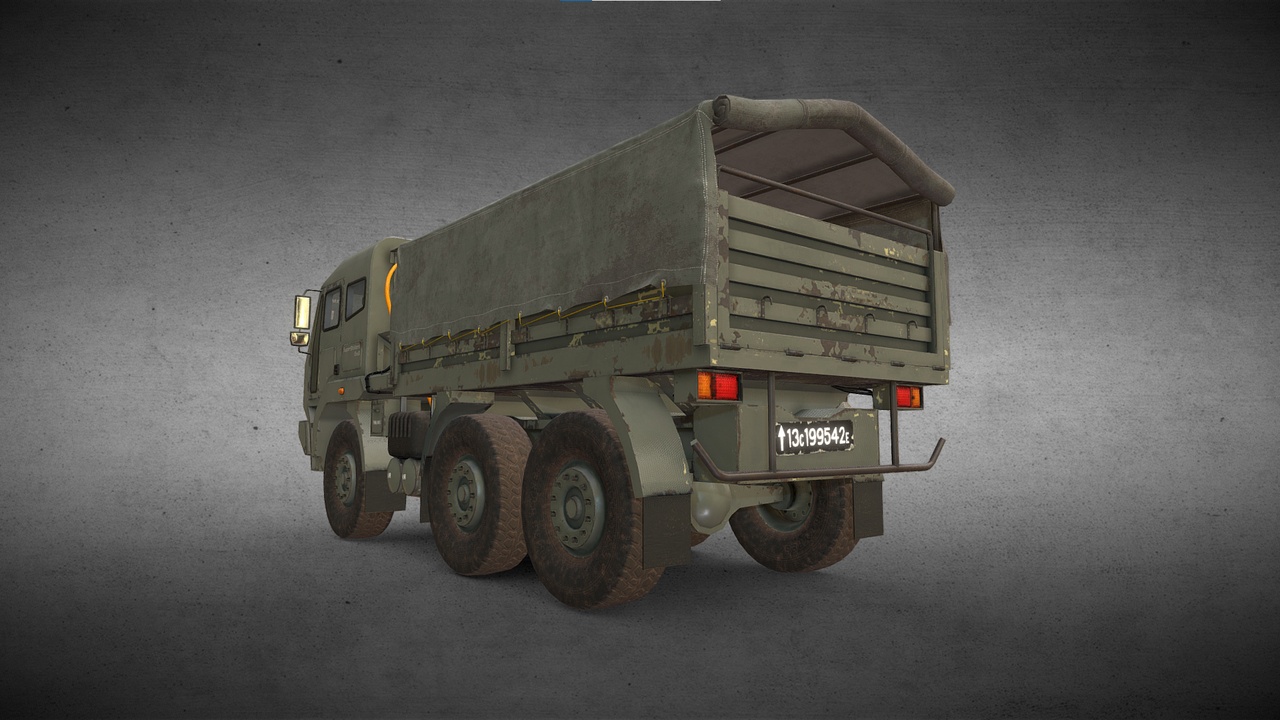 Медиа 1 для объявления Military Truck Version 6 +Rolled Tarpaulin