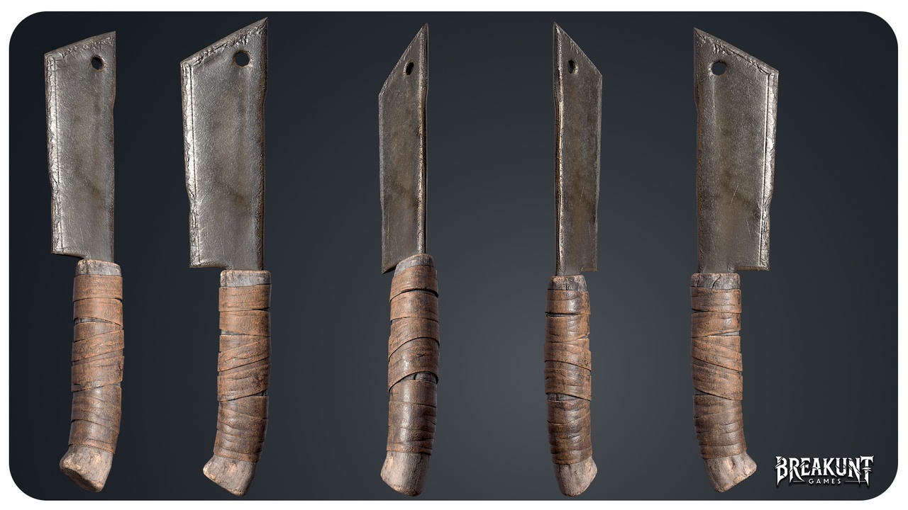 Media 1 for listing Meat Cleaver - Game Ready Optimized (Cleaver, knife, weapon, horror, survival)