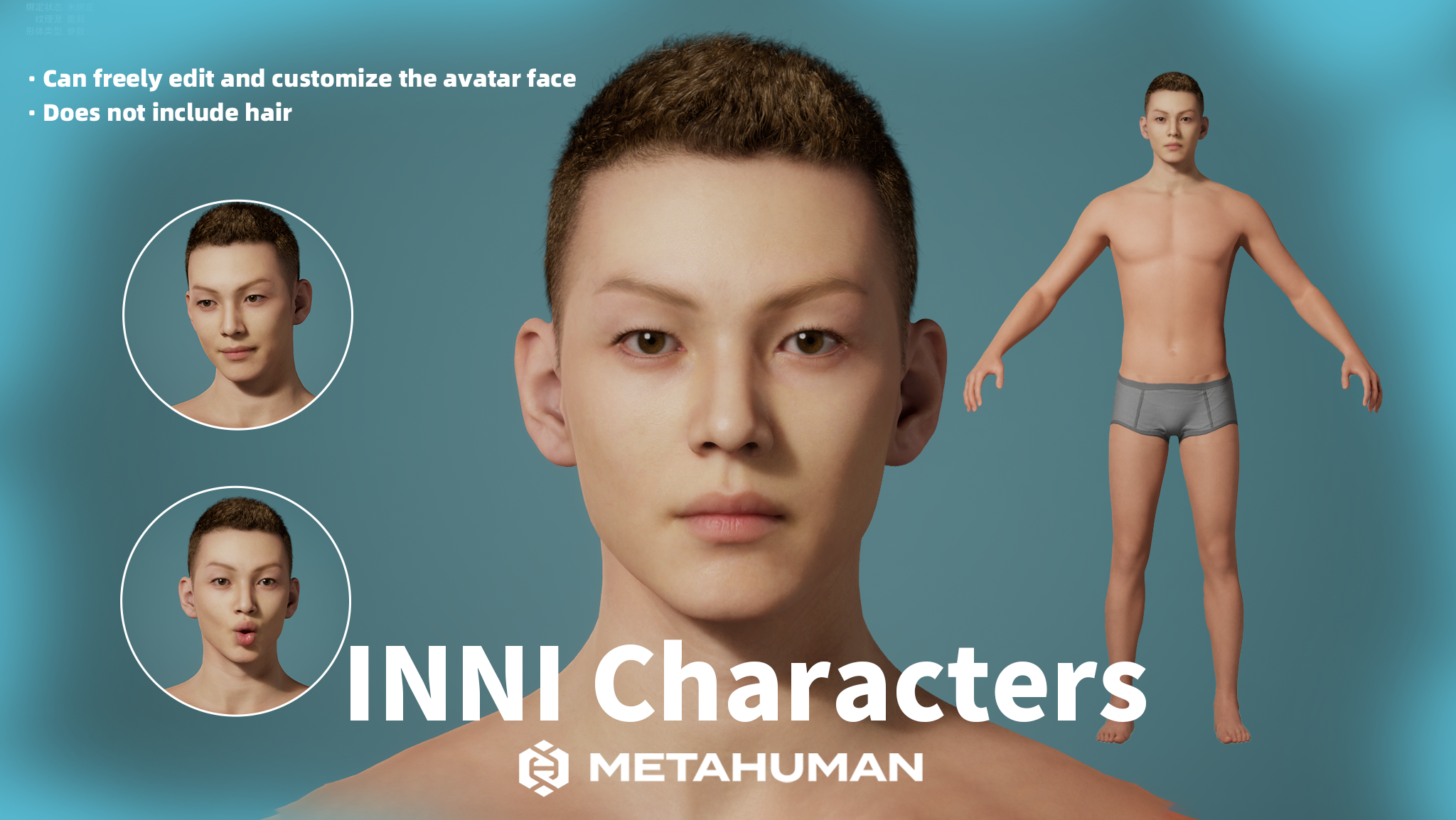 Meta Human Meta Human Editable characters —— INNI01 男性可编辑角色 | Fab