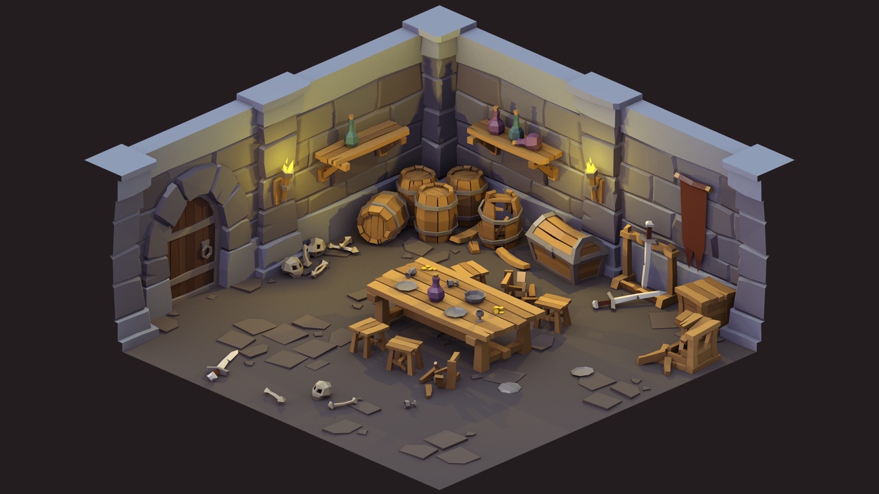 Media 1 for listing Low Poly Dungeon Asset Pack