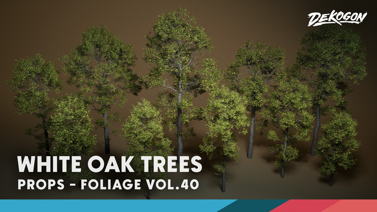 Media 1 for listing Foliage VOL.40 - White Oak Trees (Nanite - NO TRANSPARENCY)