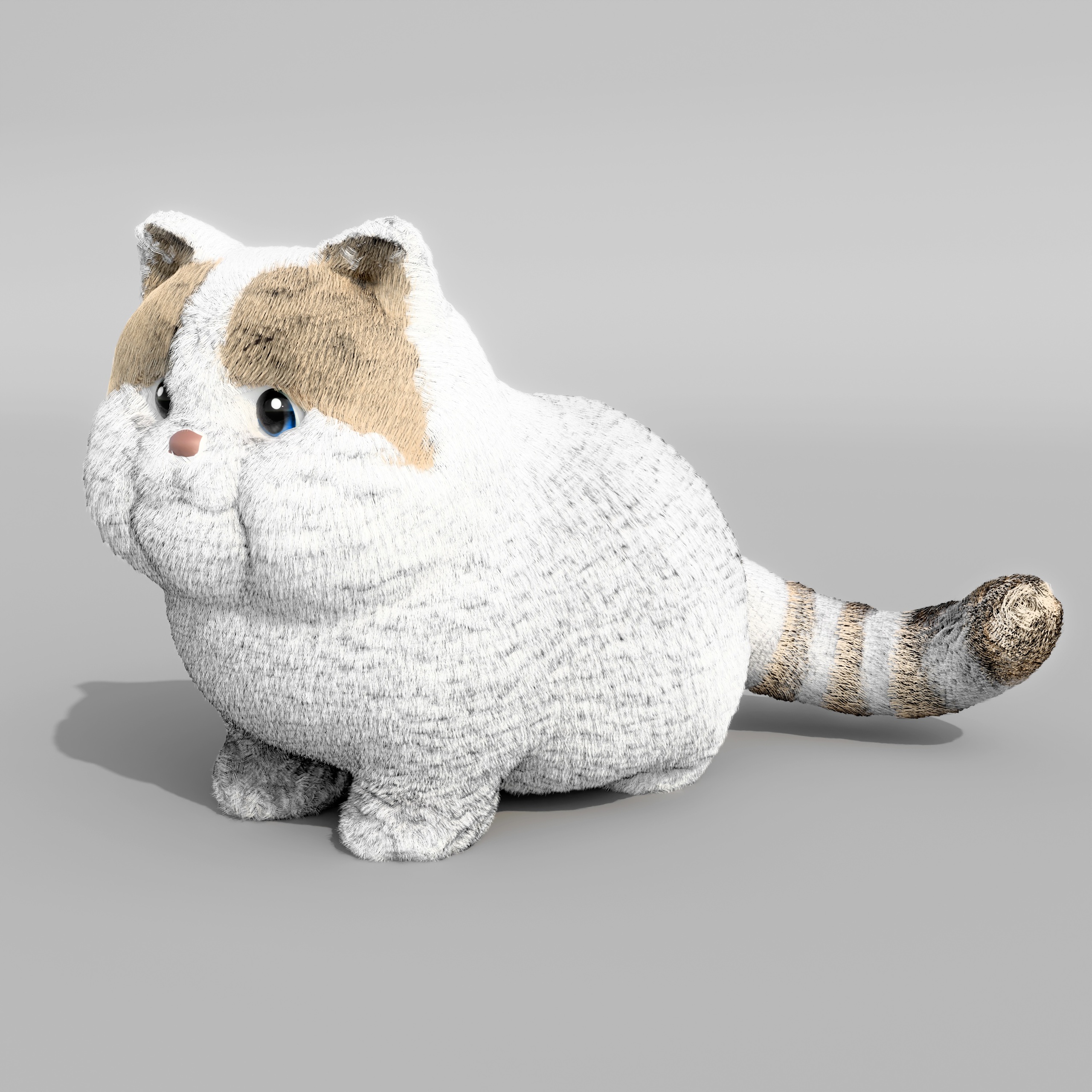 Media 1 for listing Fluffy White Cat – Cute Stylized Mascot | Game-Ready Rigged & Animated