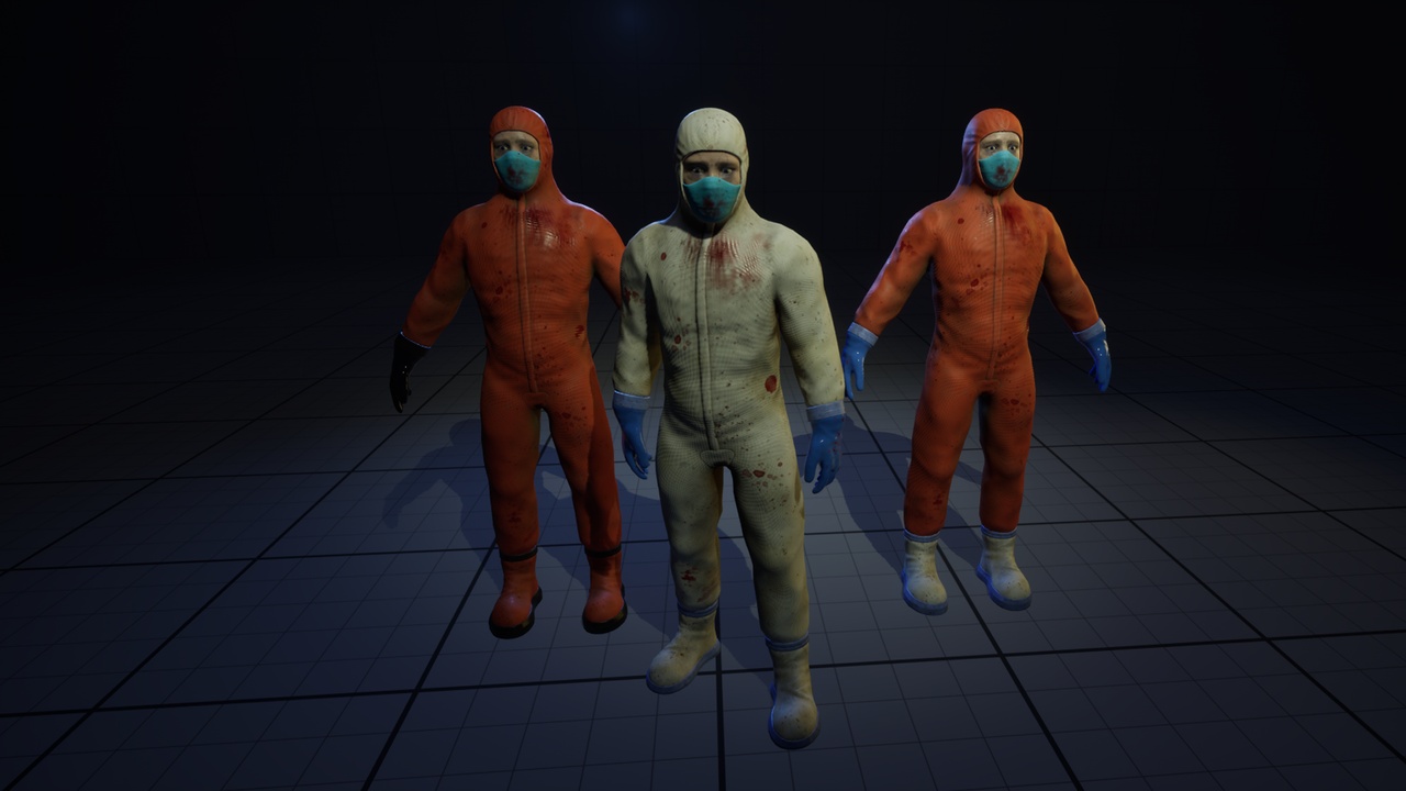 Media 1 for listing Infected Hazmat Suit Zombie - UE5 Skeletons - Rigged