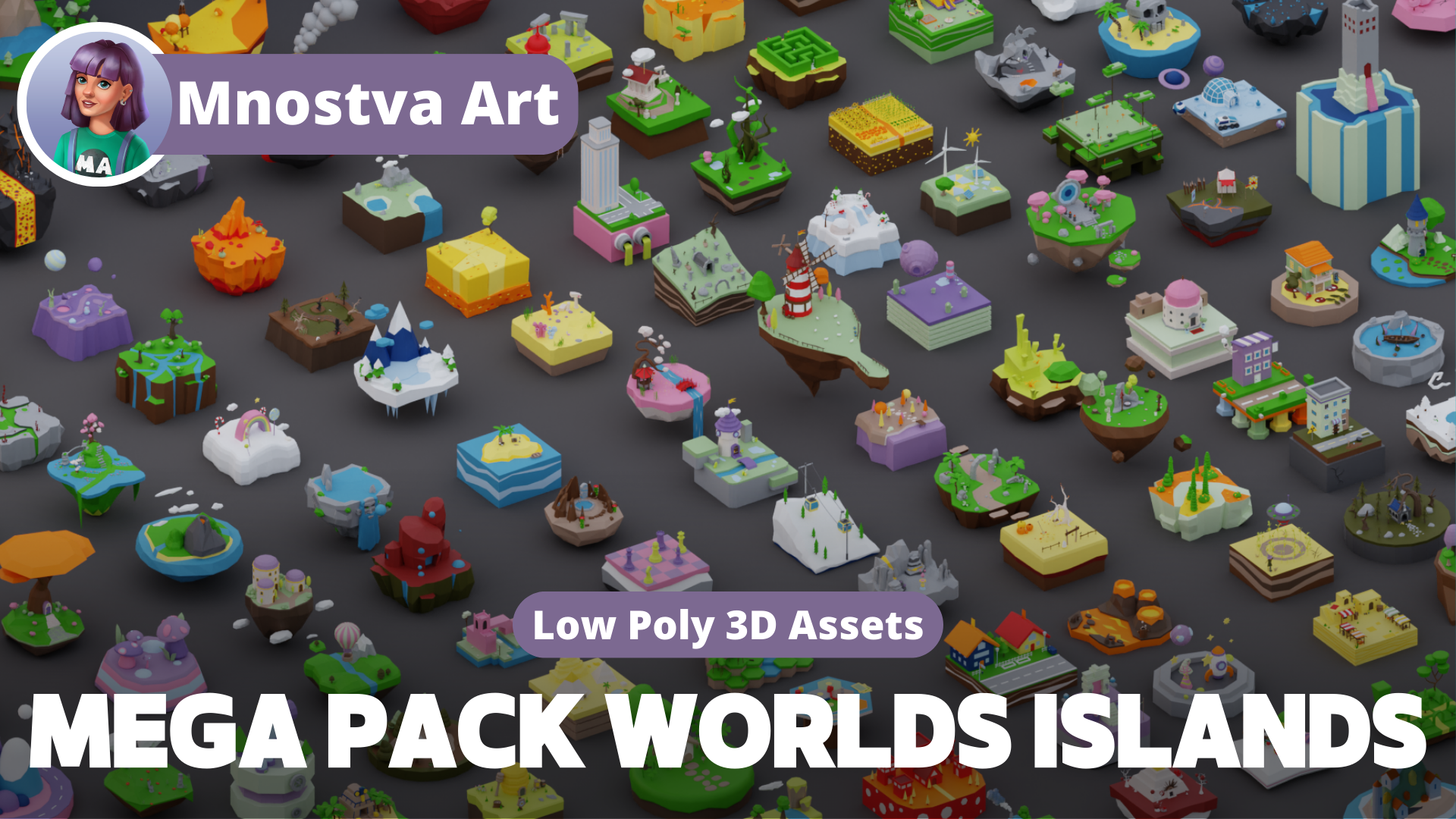 MEGA PACK Low Poly Worlds Islands Exteriors | Fab