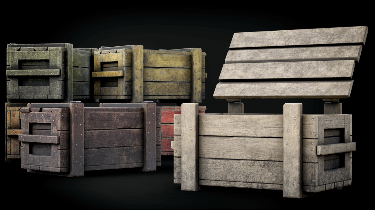 Media 1 for listing Wood Crate Openable Box Animated