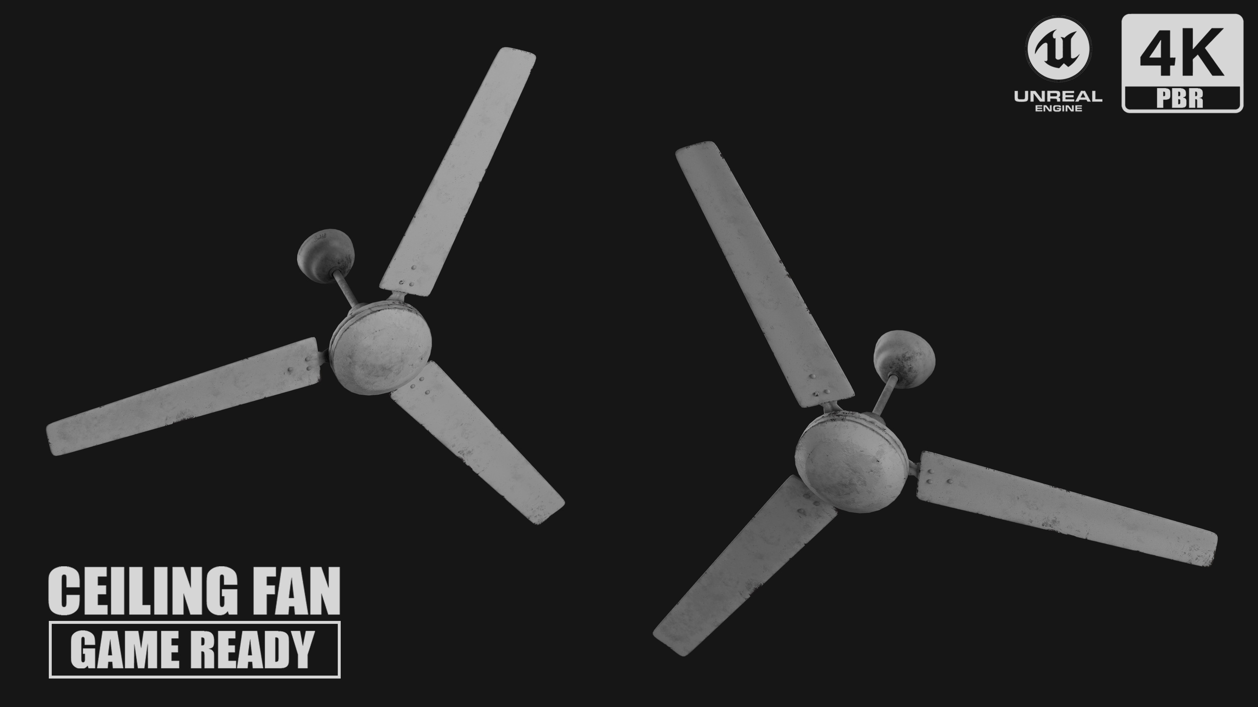 Media 1 for listing Airflow Classic 3B Ceiling Fan - 6 Texture Variants Game Ready