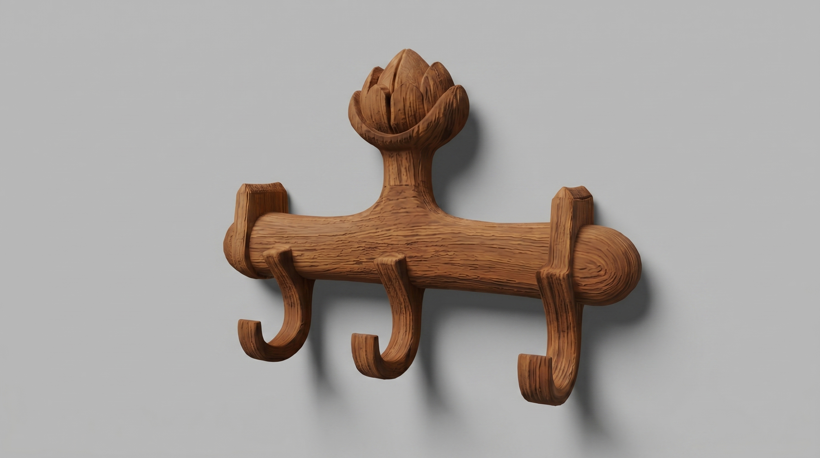 Lotus Carved Wall Hook (With LOD) | Fab