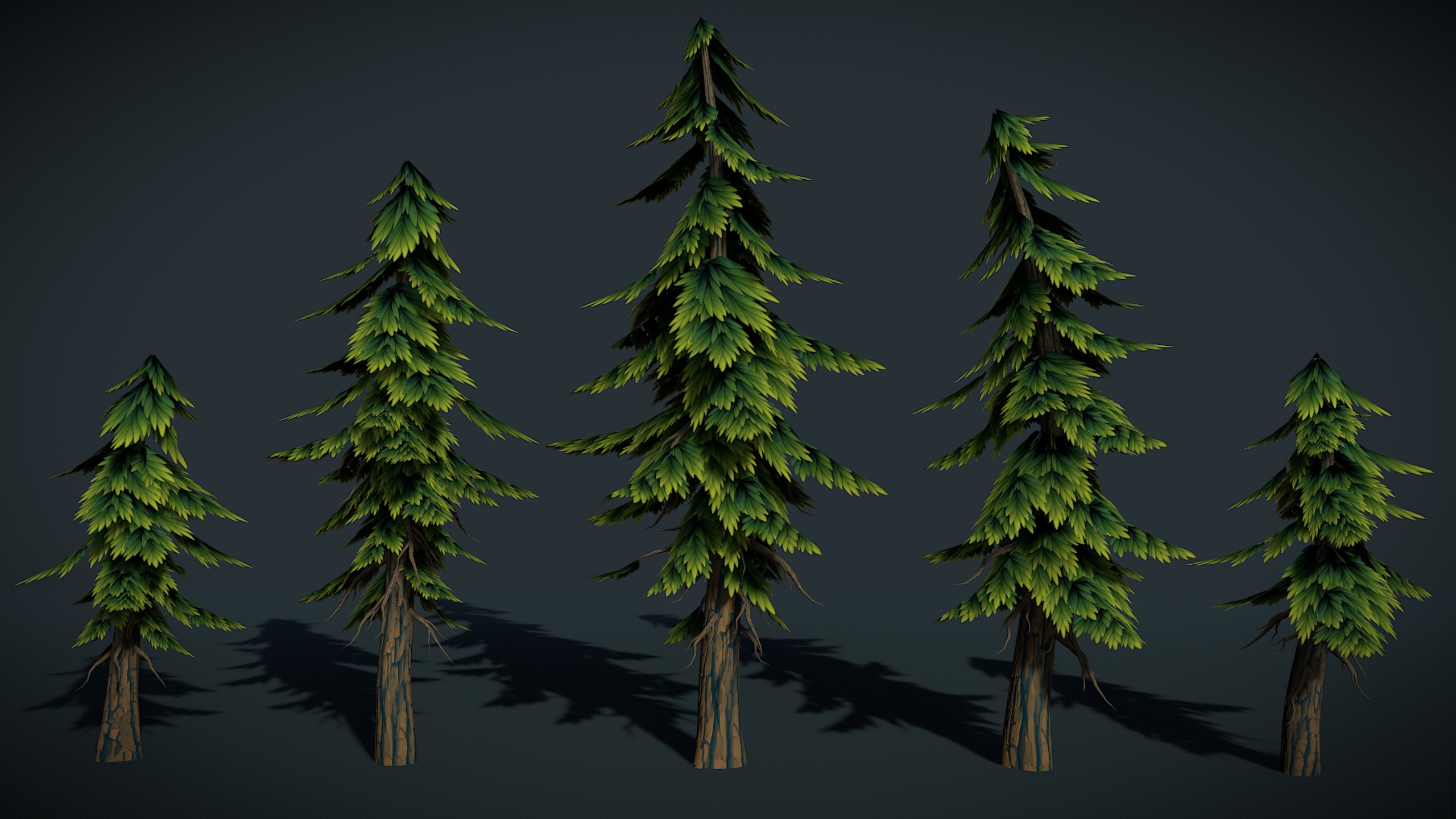 Media 1 for listing Sylora Bloomscape – Stylized Conifer Tree Pack (Pine & Fir Style ) Vol 8