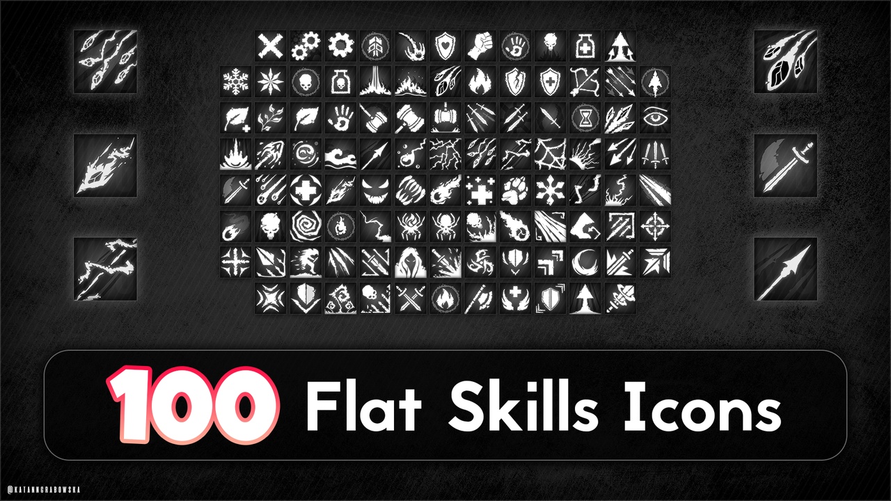 100 Flat Skills Icons 제품 등록을 위한 미디어 1개