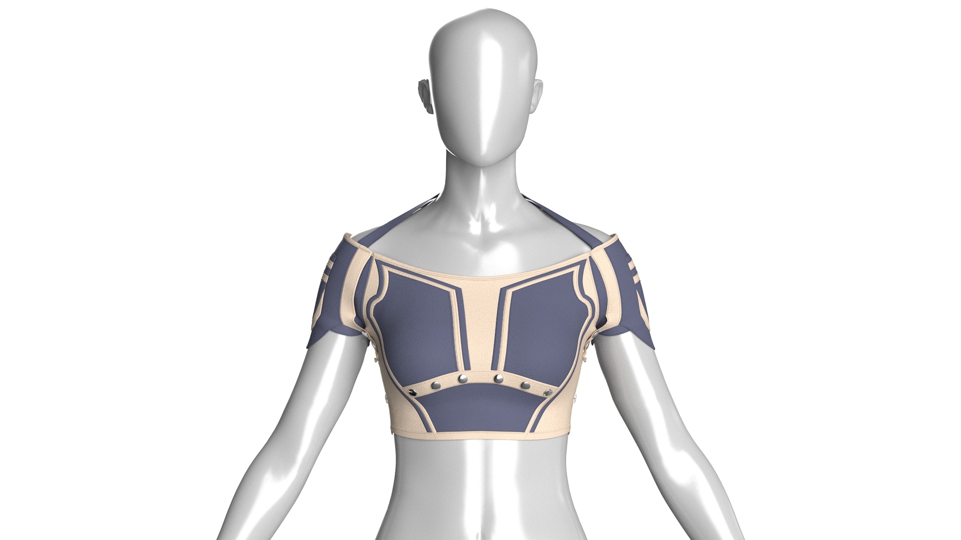 Media 1 for listing Girls Off - Shoulder Two Ton Crop Top | High Poly