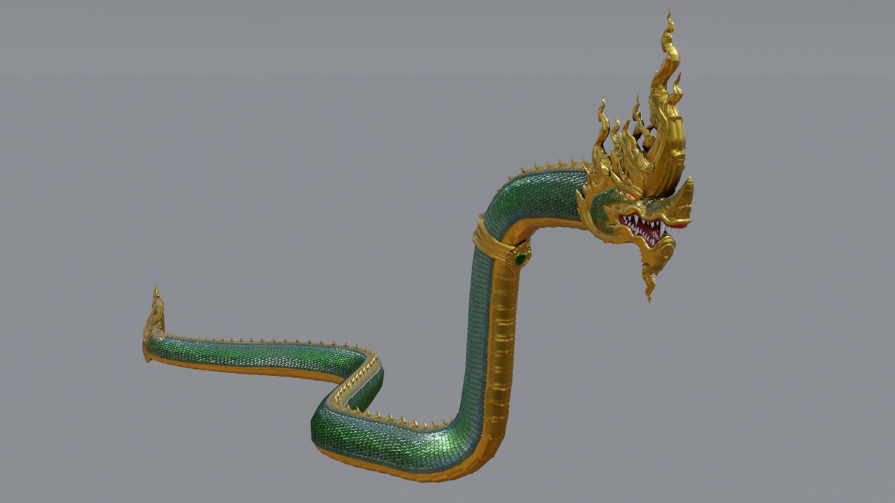 Media 1 for listing Thai Naga Serpent Mythological Dragon - PBR 4K Low-poly 3D model