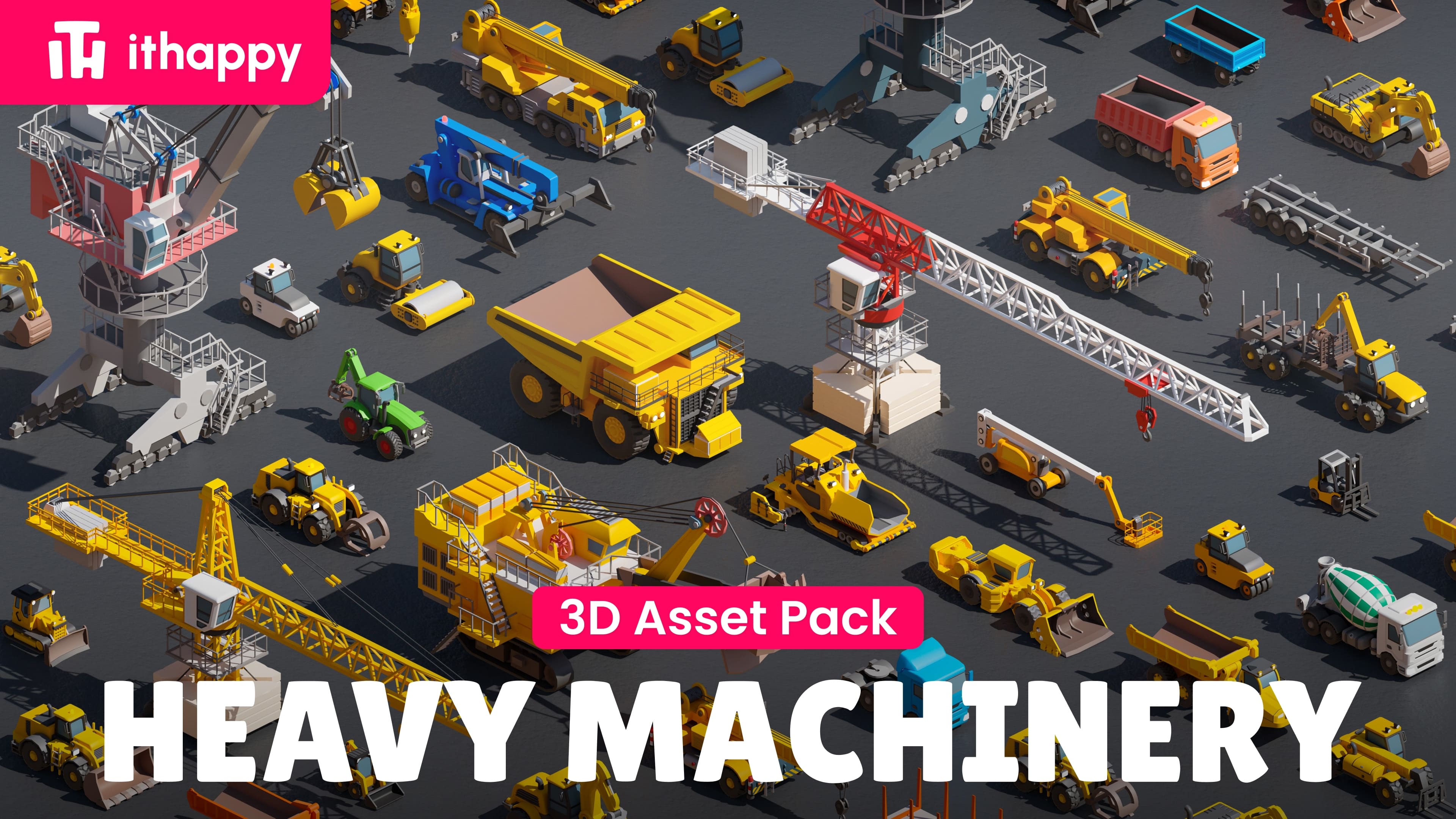 Heavy Machinery - Low Poly 3D Models Pack | Fab