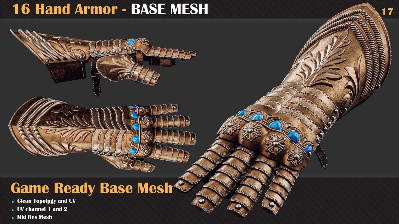 Media 1 for listing 16 Hand Armor BASE MESH - VOL 19