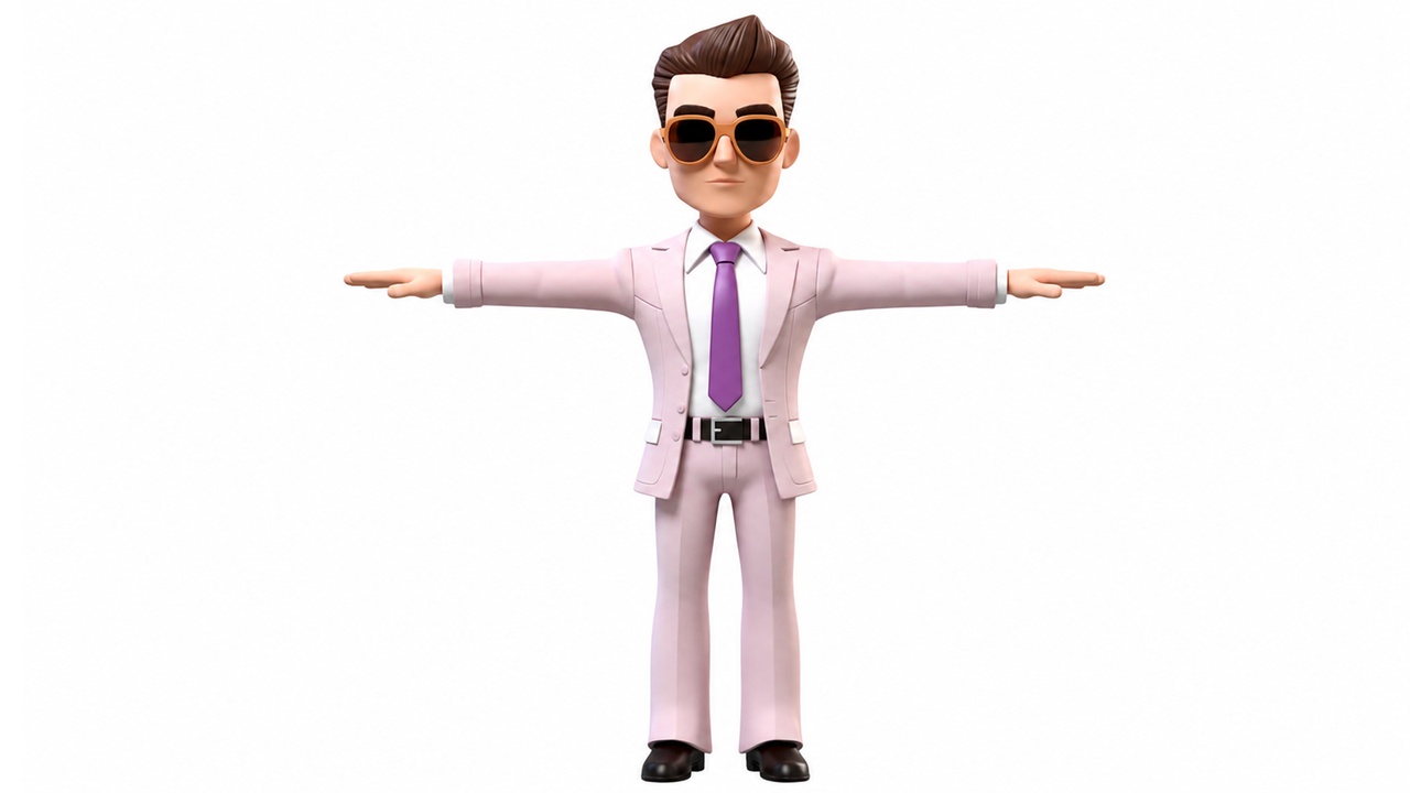 Media 1 for listing Stylized Boy Cartoon Business Man Character Rigged and Animated