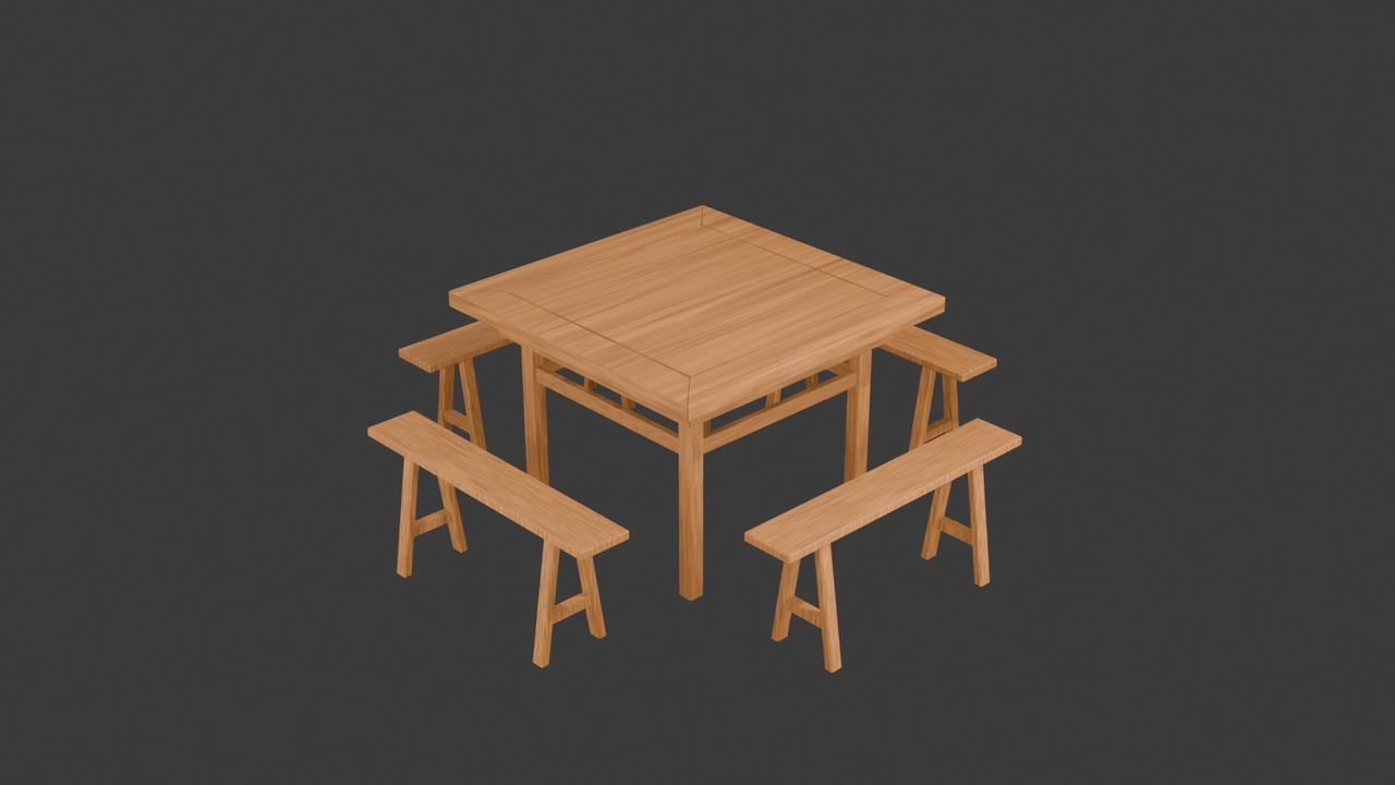 Media 1 for listing 餐桌 6 table 6（blender+fbx）