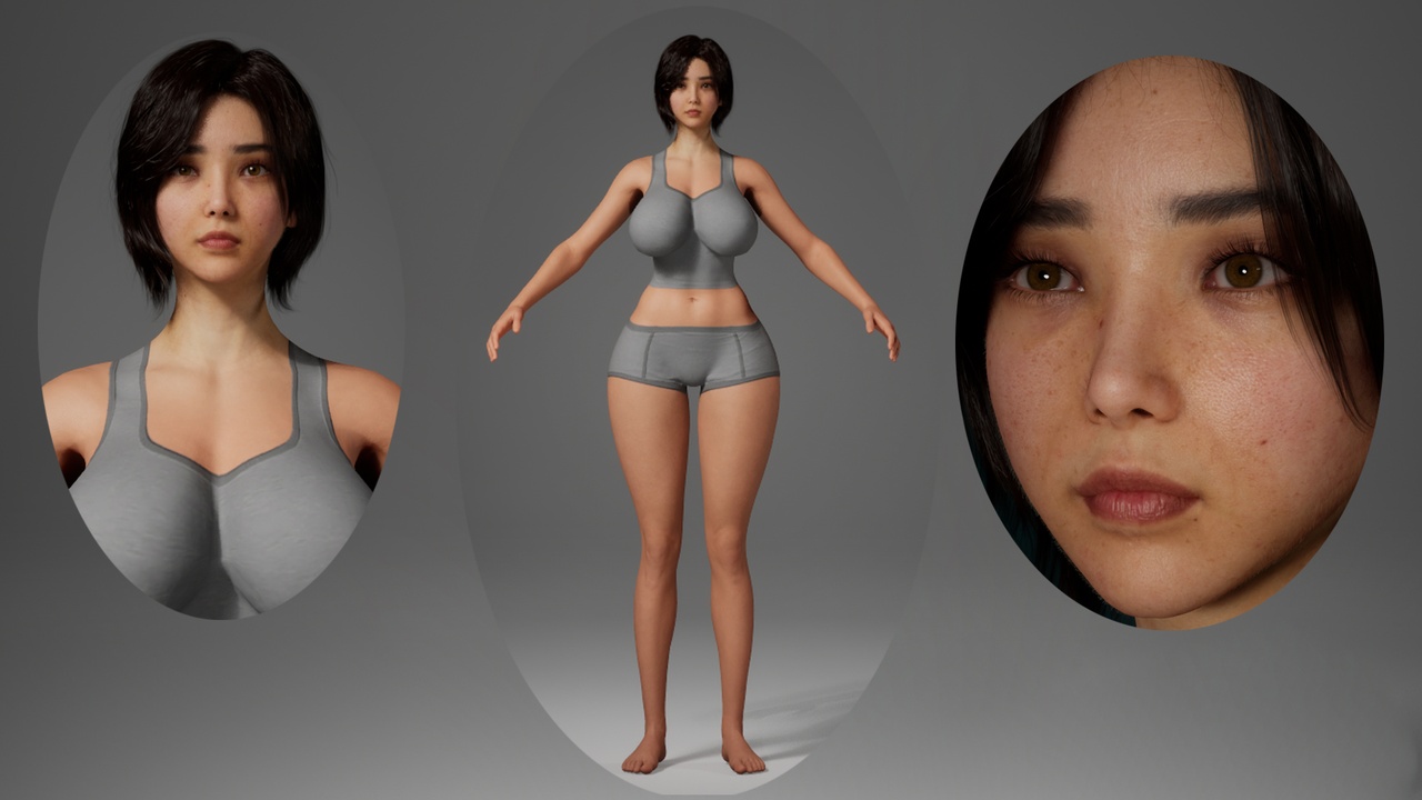 Media 1 for listing Editable MetaHuman female character - Qianmei.With hair, no clothing included.