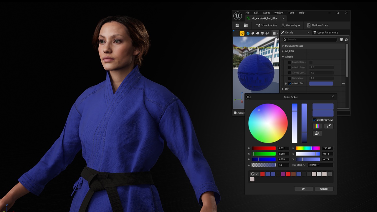 Media 1 for listing Karate Gi Judo Jujutsu - Metahuman Outfit