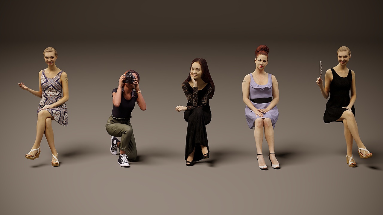 Media 1 for listing Sitting people x 5 07