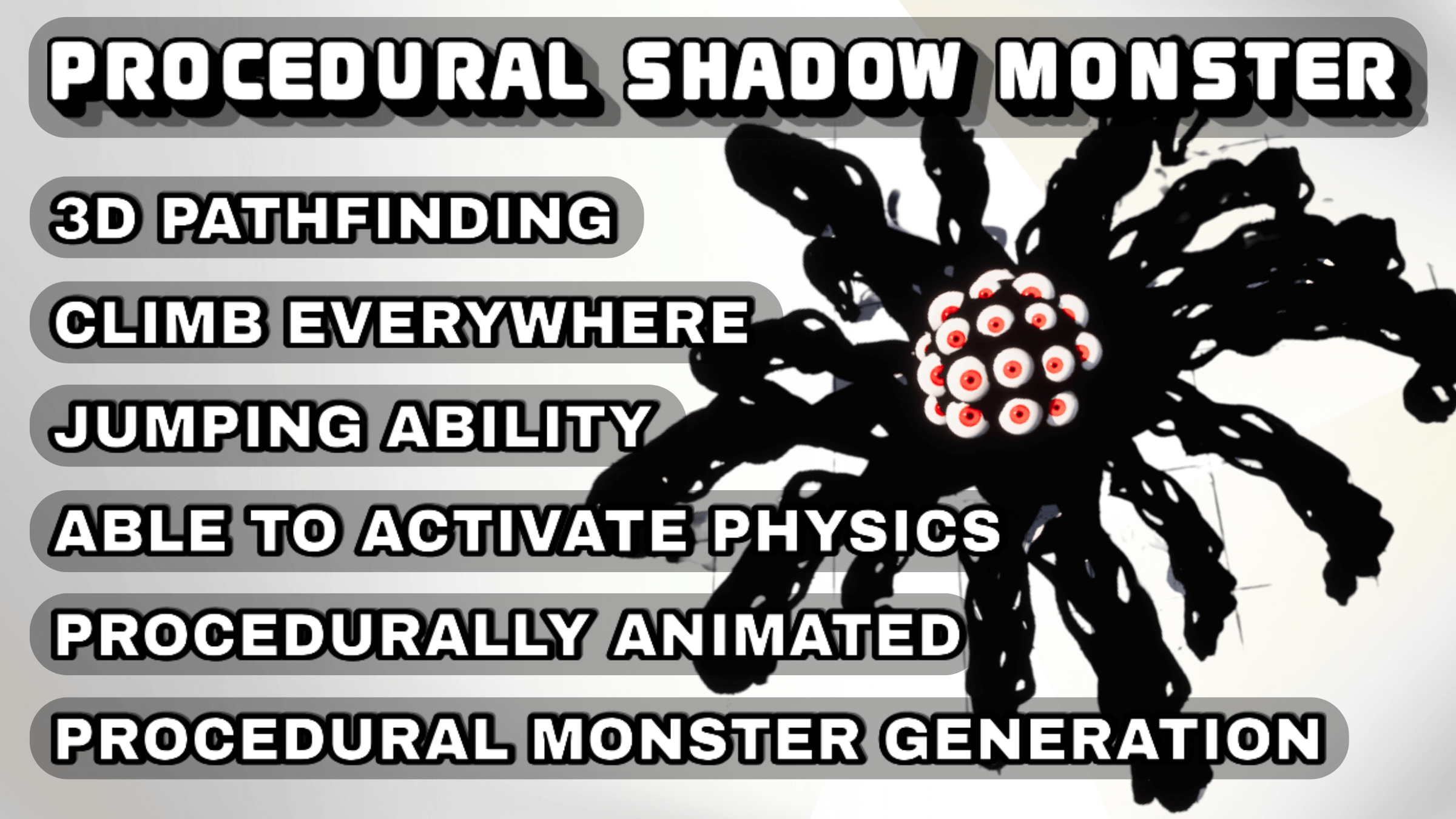 Procedural Shadow Monster (3D PATHFINDING INCLUDED) | Fab
