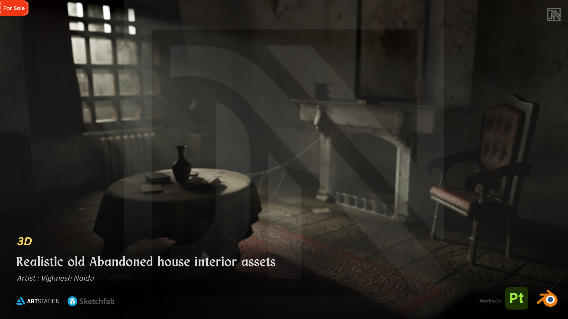 3D Realistic Old Abandoned House Interior Asset Pack | Fab
