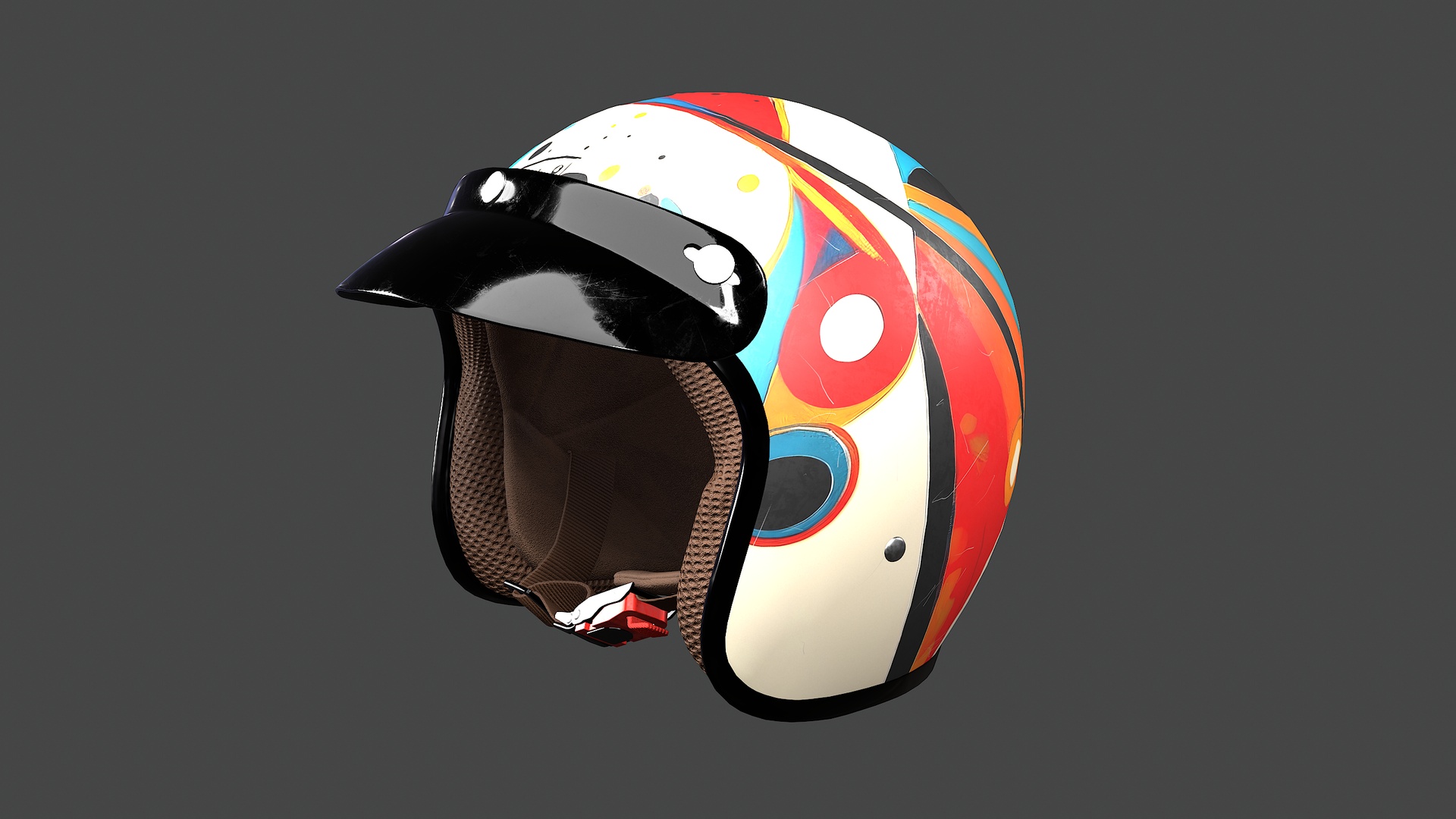 Media 1 for listing Stylized Vintage Biker Helmet – Game Ready 3D Model