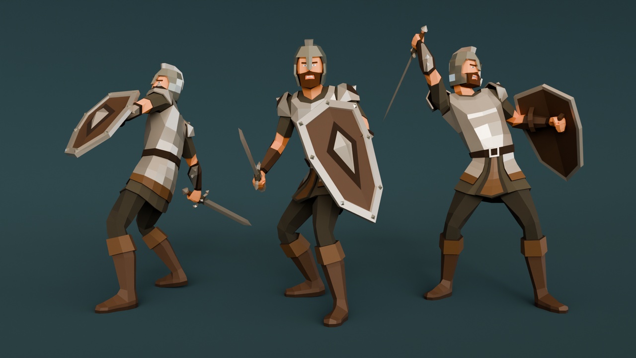 Media 1 for listing Medieval Warrior Ultra Low-Poly