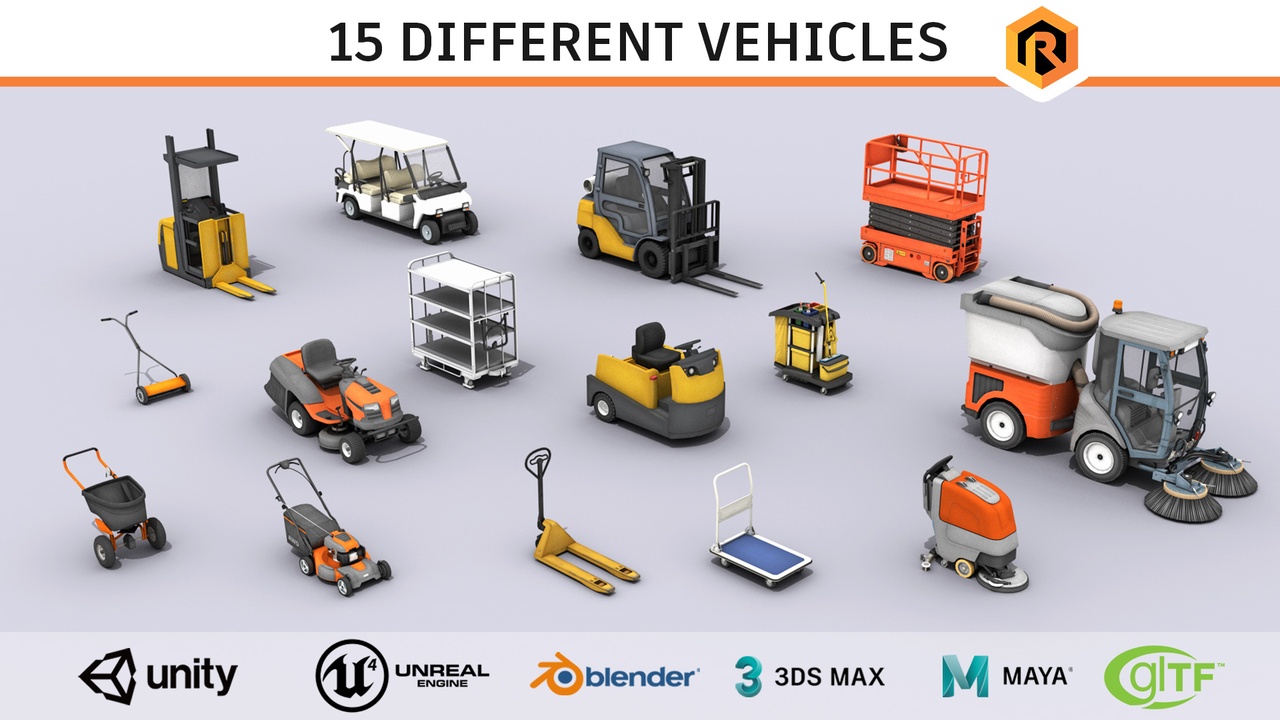 Media 1 for listing 15 Low-Poly Different Vehicles
