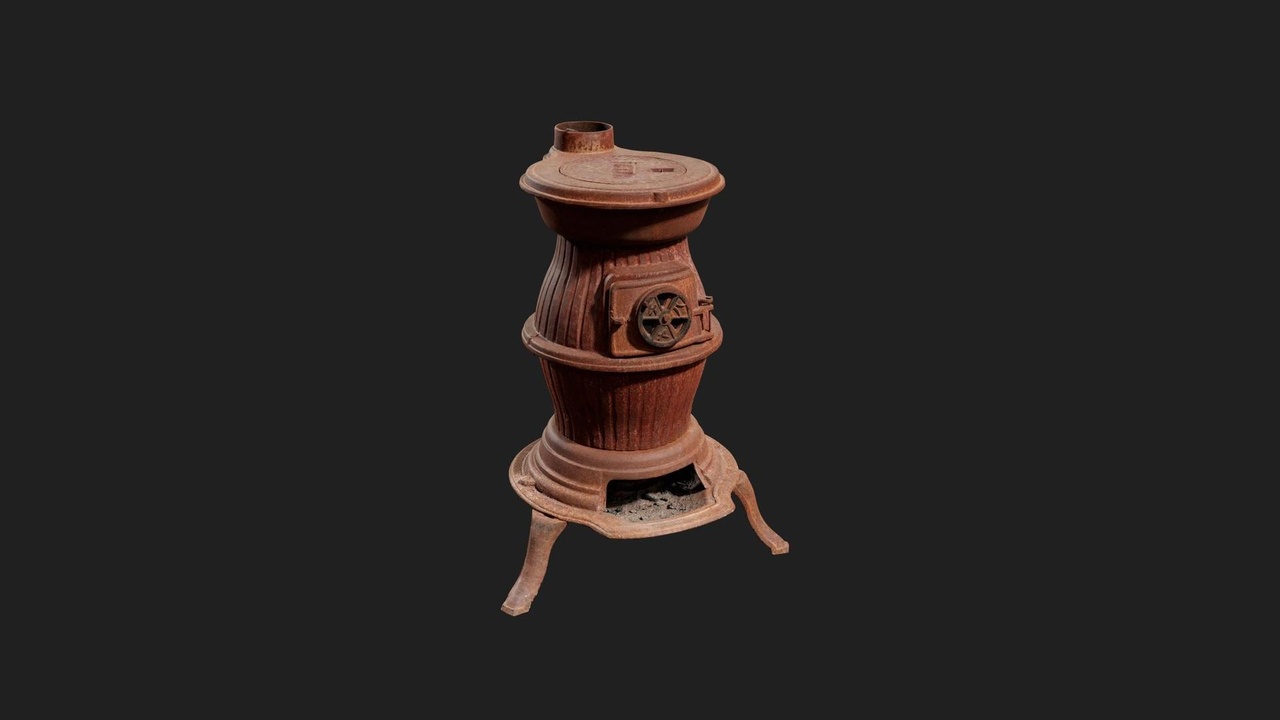 Media 1 for listing Urban Japanese School Stove Metal Old