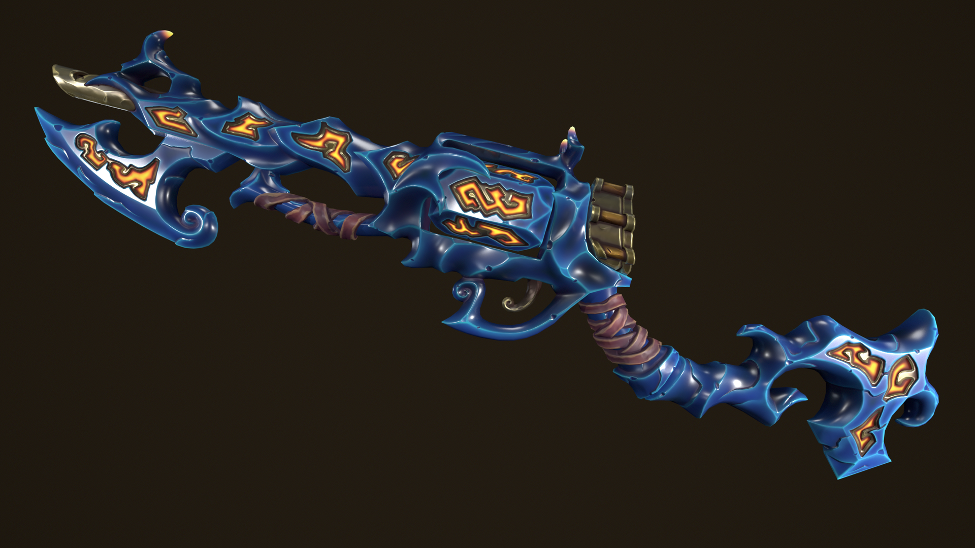 Magical Ice Rifle Modular stylized rune ice rifle shotgun revolver axe knife | Fab