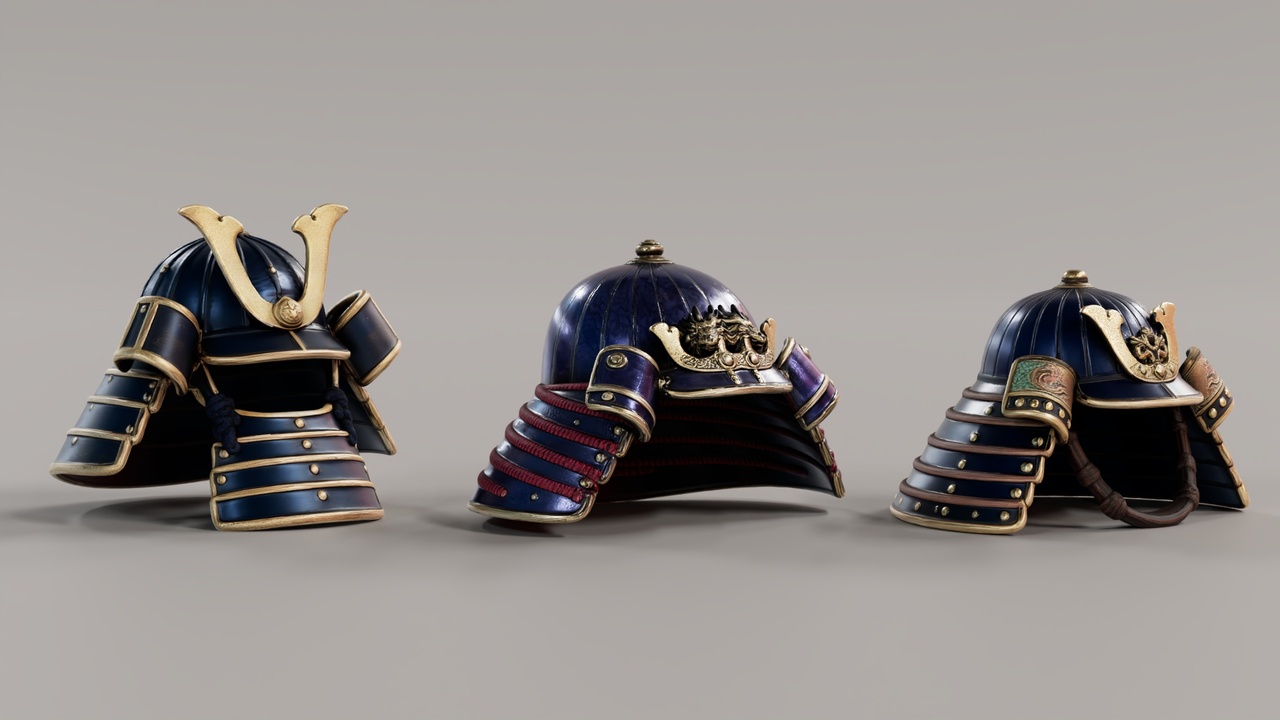 Media 1 for listing Samurai Helmet Pack – 11 Japanese Kabuto Helmets