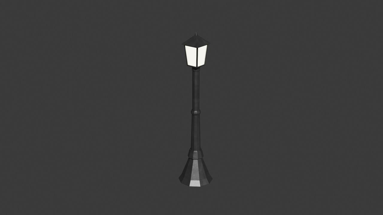 Media 1 for listing Classic Victorian Lamp Post 3D Model - Low-Poly
