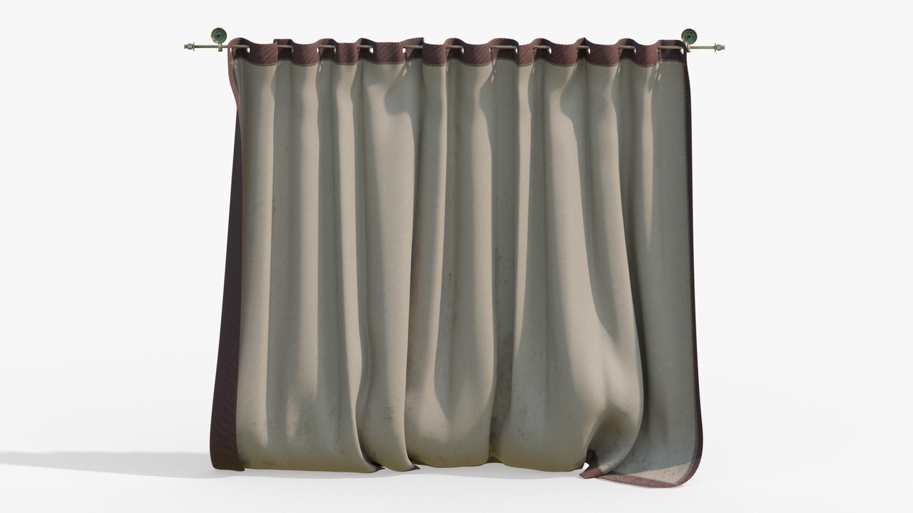 Media 1 for listing Antique Ornamental Curtains (Ivy Design) - Game Asset | PBR | Low-poly |