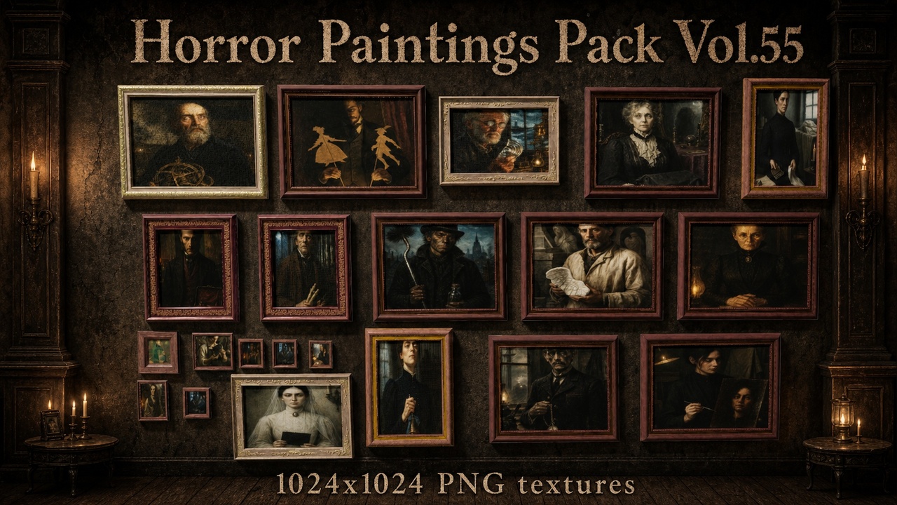 Media 1 for listing Horror Faces Paintings Pack Vol.55