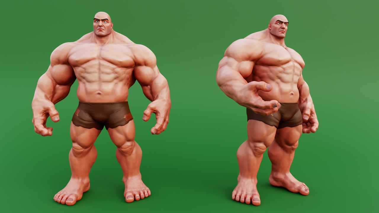 الوسائط 1 للقائمة Stylized Huge Giant Man Anatomy Game Films