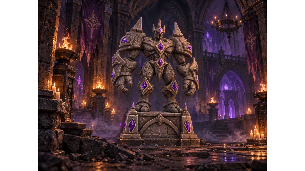 Media 1 for listing Fantasy Gothic Arcane Golem Statue